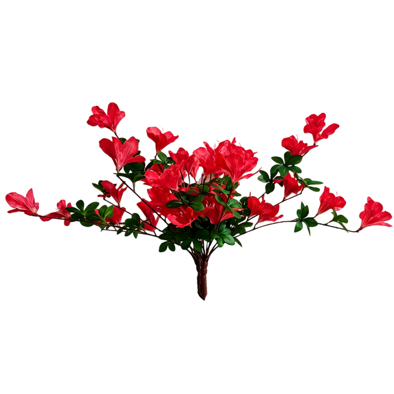 2 Pcs Artificial Silk Azalea Hanging Flowers, Realistic Faux Blooms, UV Resistant, No Fade, for Home Garden Balcony Yard