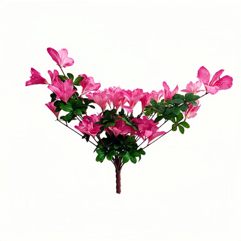 2 Pcs Artificial Silk Azalea Hanging Flowers, Realistic Faux Blooms, UV Resistant, No Fade, for Home Garden Balcony Yard
