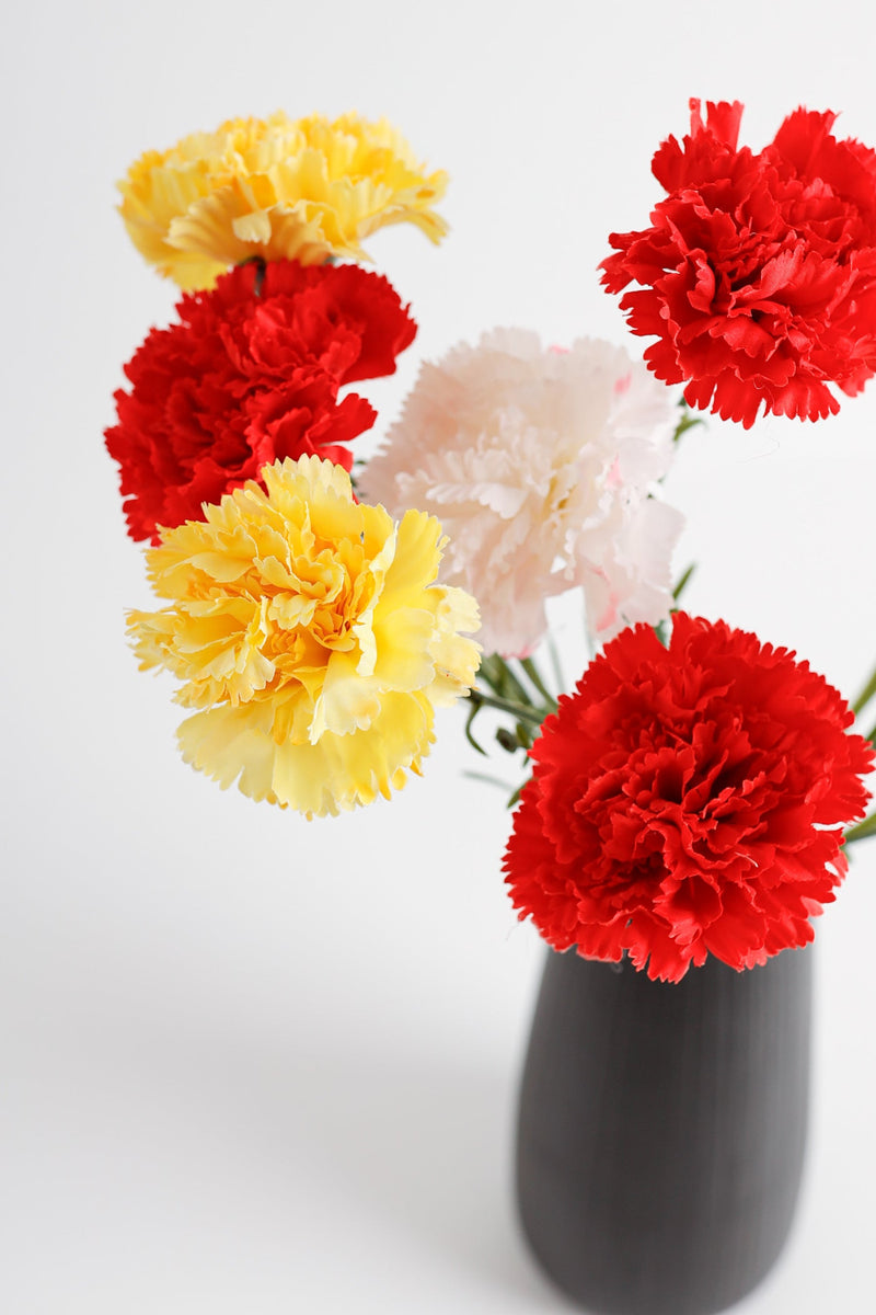 Faux Carnations 19 Inch Artificial Silk Flowers 6 Stems