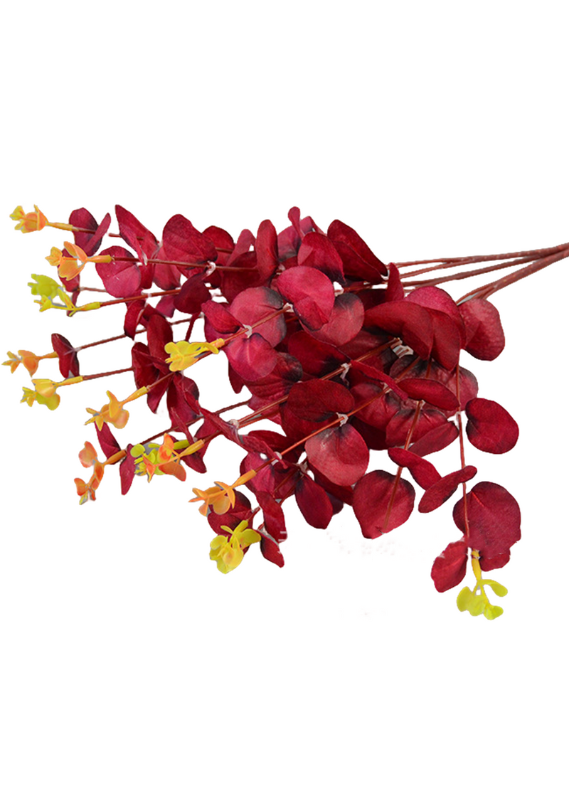18 Inch Faux Eucalyptus Bush 10 Pcs Greenery Artificial Plants for Autumn Winter Arrangements