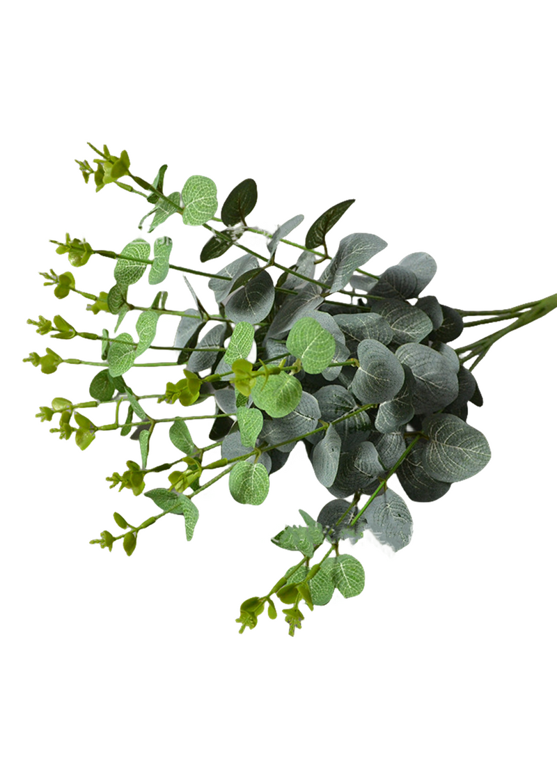 18 Inch Faux Eucalyptus Bush 10 Pcs Greenery Artificial Plants for Autumn Winter Arrangements
