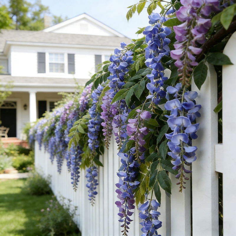 2026 UV Resistant Artificial Wisteria Stems & Hanging Vines, Bulk Wedding Patio Garden Decor