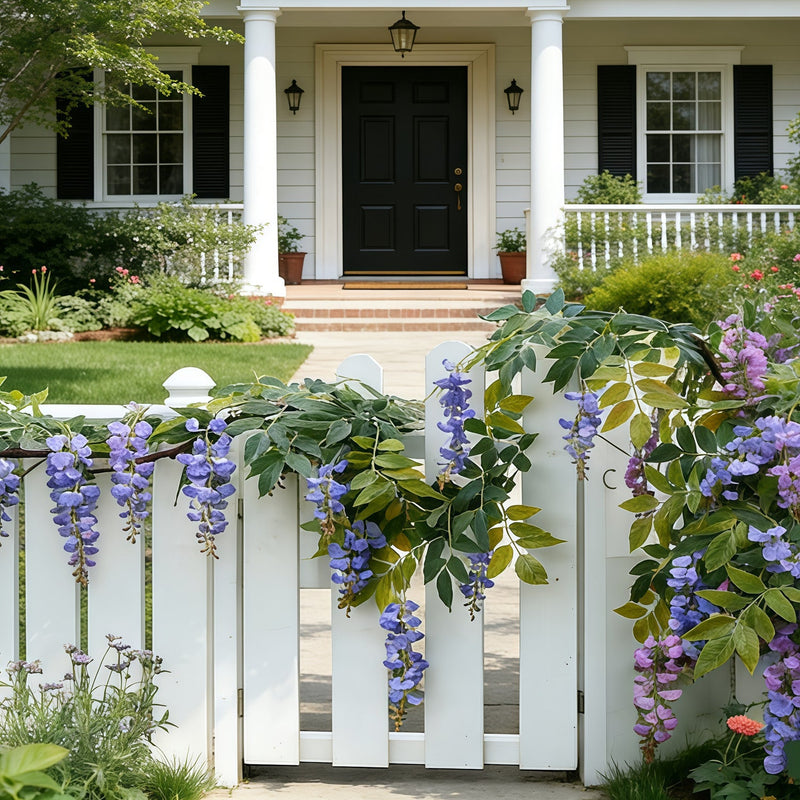 2026 UV Resistant Artificial Wisteria Stems & Hanging Vines, Bulk Wedding Patio Garden Decor