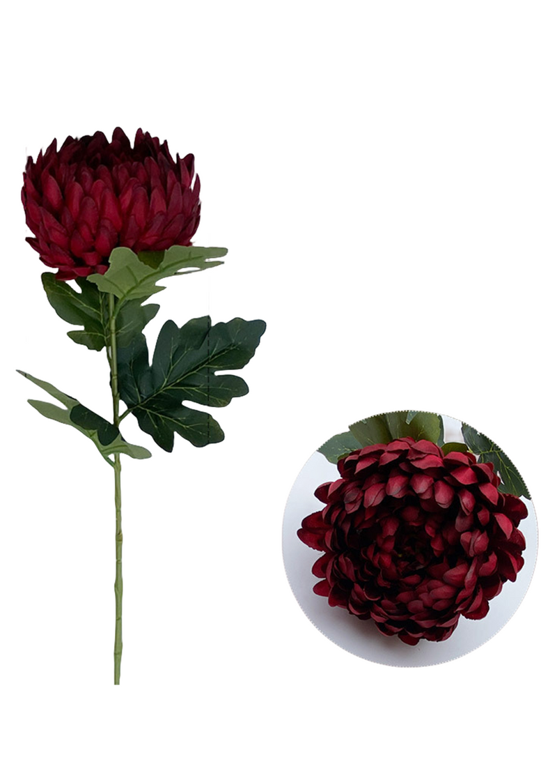 5 Pcs Faux Chrysanthemum Kiku Flower Buds Stems, 14 Colors, 14 Inch Artificial Autumn Flowers for Centerpiece
