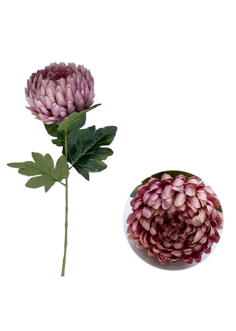 5 Pcs Faux Chrysanthemum Kiku Flower Buds Stems, 14 Colors, 14 Inch Artificial Autumn Flowers for Centerpiece
