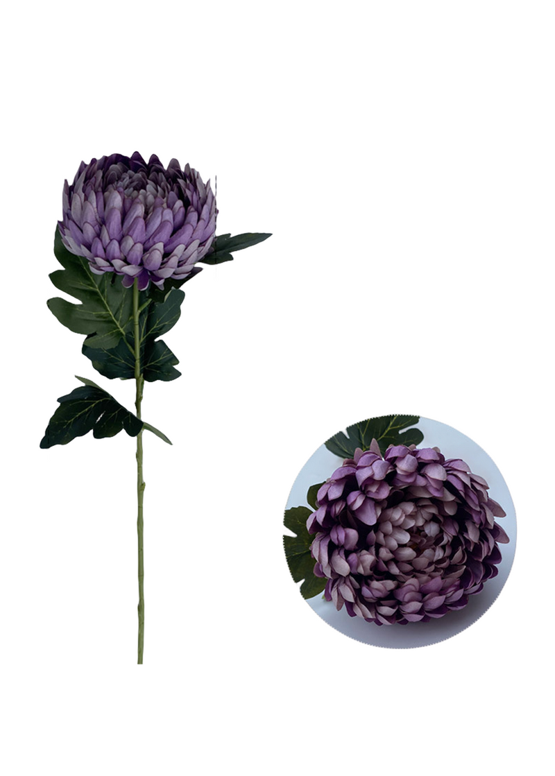 5 Pcs Faux Chrysanthemum Kiku Flower Buds Stems, 14 Colors, 14 Inch Artificial Autumn Flowers for Centerpiece