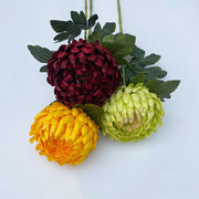 5 Pcs Faux Chrysanthemum Kiku Flower Buds Stems, 14 Colors, 14 Inch Artificial Autumn Flowers for Centerpiece