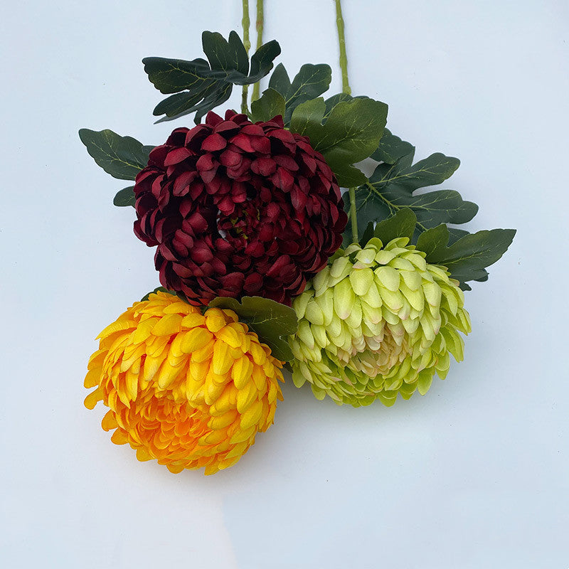 5 Pcs Faux Chrysanthemum Kiku Flower Buds Stems, 14 Colors, 14 Inch Artificial Autumn Flowers for Centerpiece