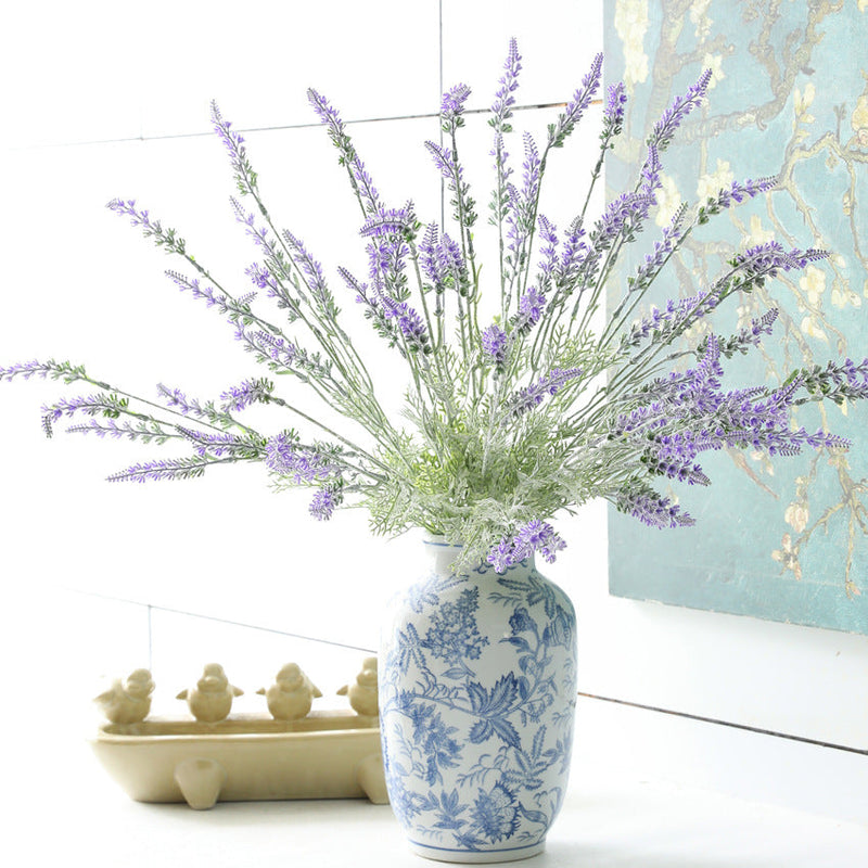 20 Inch Lavender Stems Bulk 10 Pcs Artificial Faux Silk Fall Branches