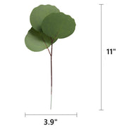 Faux Eucalyptus Long Leaf Plant Stem, Artificial Silk Green Foliage, 12 Inch, 10 Pcs