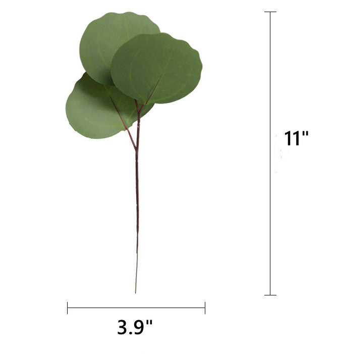 Faux Eucalyptus Long Leaf Plant Stem, Artificial Silk Green Foliage, 12 Inch, 10 Pcs