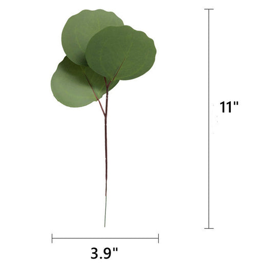 Faux Eucalyptus Long Leaf Plant Stem, Artificial Silk Green Foliage, 12 Inch, 10 Pcs