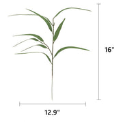 Faux Eucalyptus Long Leaf Plant Stem, Artificial Silk Green Foliage, 12 Inch, 10 Pcs