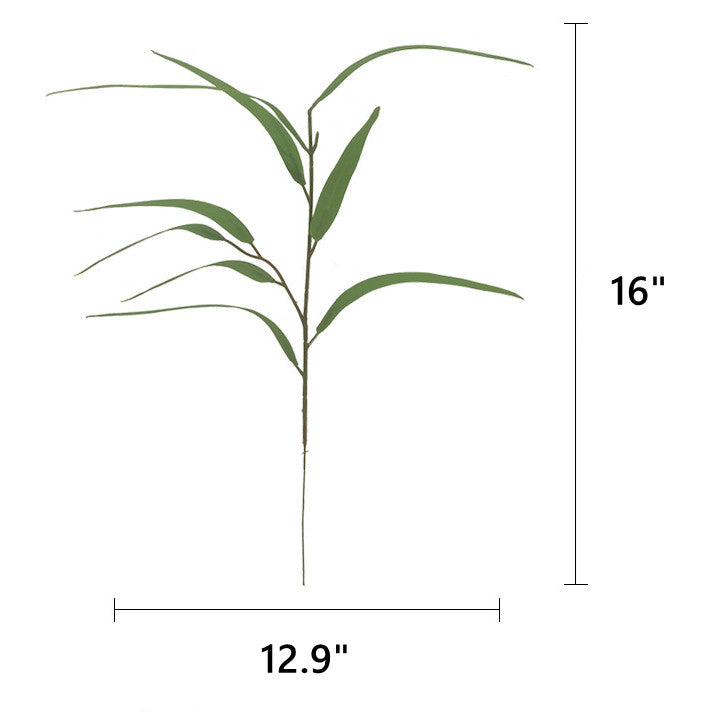 Faux Eucalyptus Long Leaf Plant Stem, Artificial Silk Green Foliage, 12 Inch, 10 Pcs