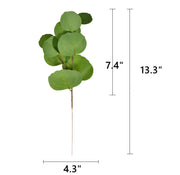 Faux Eucalyptus Long Leaf Plant Stem, Artificial Silk Green Foliage, 12 Inch, 10 Pcs