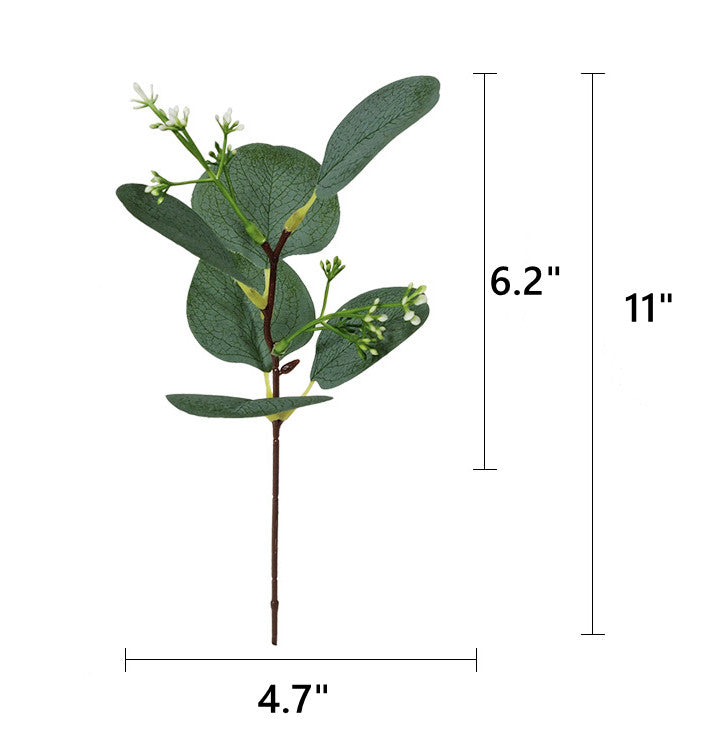 Faux Long Leaf Eucalyptus & Berry Plant Stems 11 Inch 4 Styles Bulk Artificial Greenery