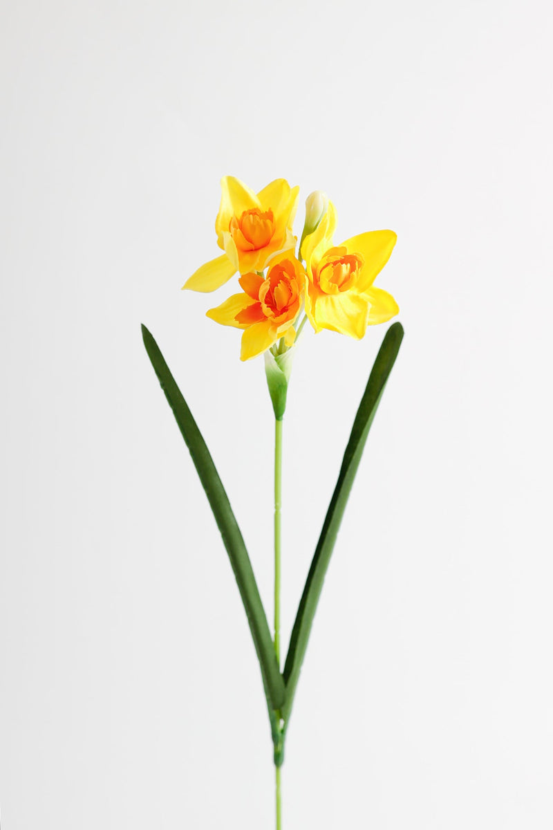 17 Inch Artificial Daffodil Flowers 6 Stems Silk Narcissus Floral Arrangement