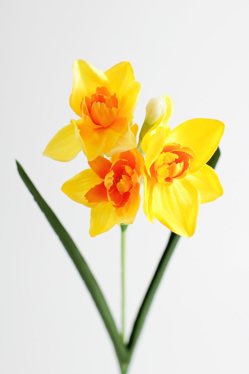 17 Inch Artificial Daffodil Flowers 6 Stems Silk Narcissus Floral Arrangement
