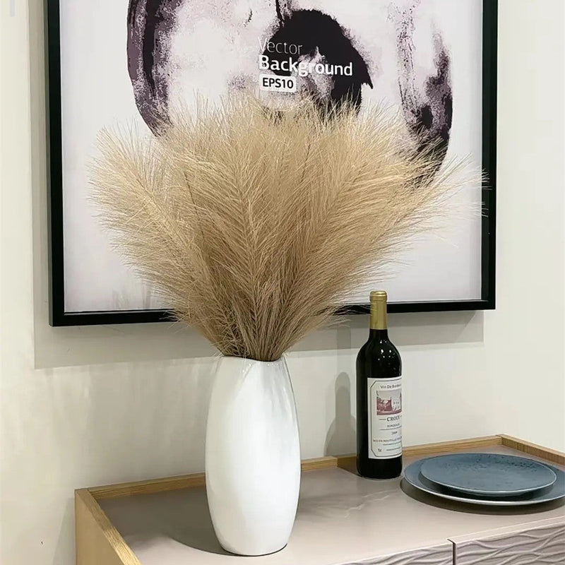 8 Colors Faux Pampas Grass Stems 17 Inch 2 Pcs Bulk Artificial Fall Decor