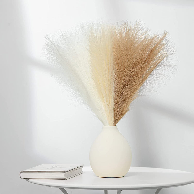 8 Colors Faux Pampas Grass Stems 17 Inch 2 Pcs Bulk Artificial Fall Decor