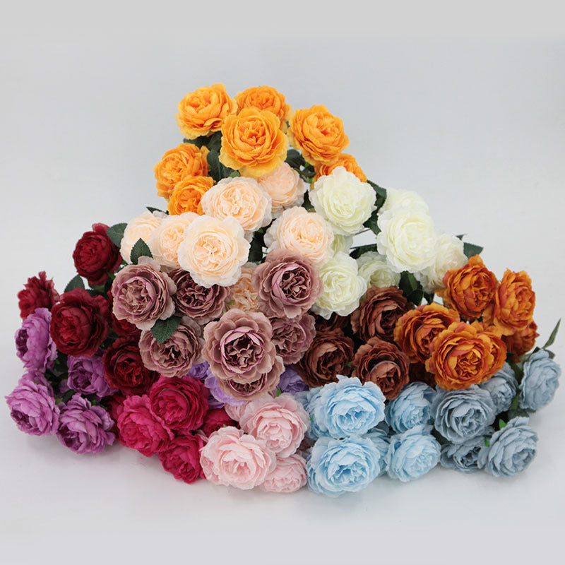 13.7 Inch Mini Ranunculus Bush Artificial Flowers Bulk Quantity
