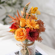 Artificial Silk Flowers Arrangement in Vase, Bulk Faux Floral Decor, Multiple Stems