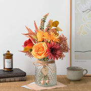 Artificial Silk Flowers Arrangement in Vase, Bulk Faux Floral Decor, Multiple Stems