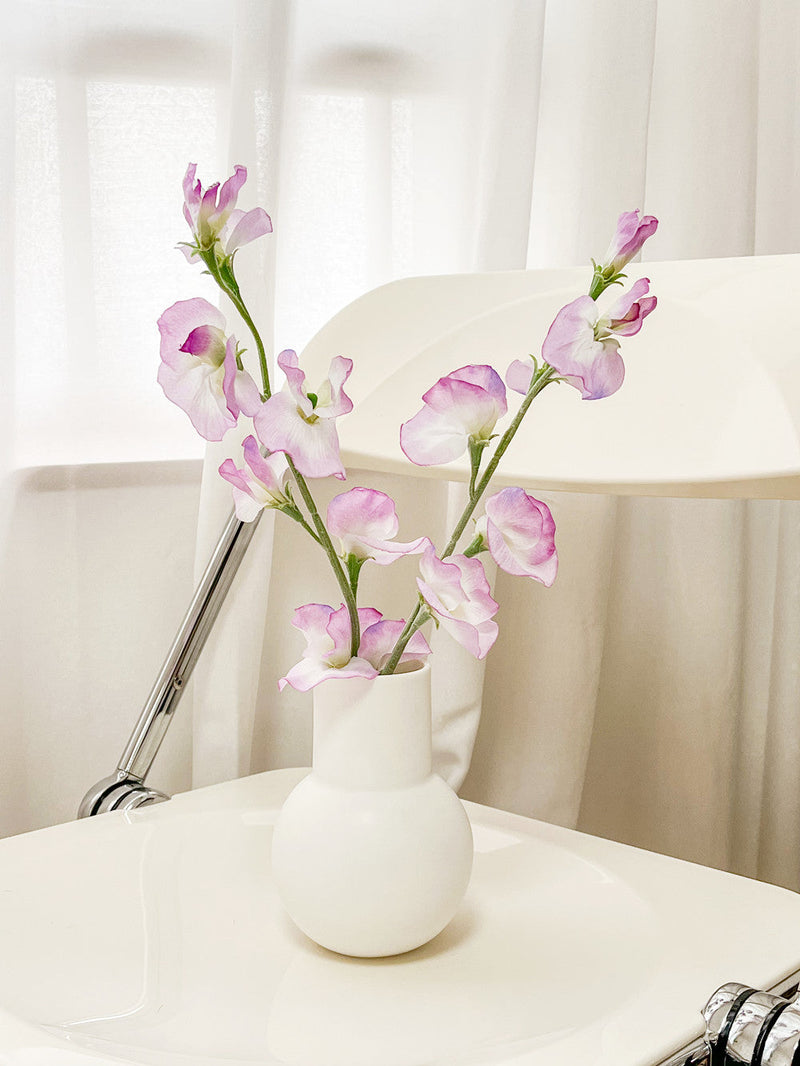 2 Branches Artificial Silk Sweetpea Flowers, Pink, 12 Inch