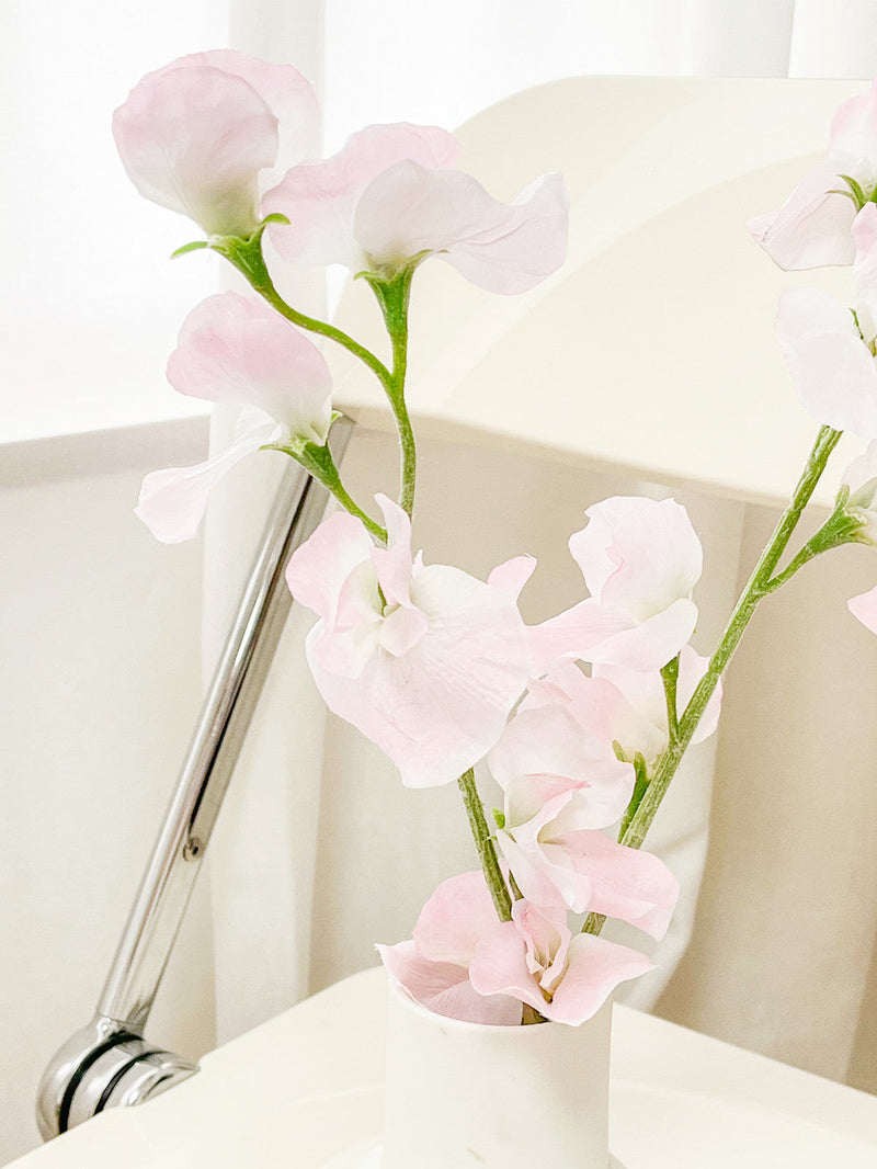 2 Branches Artificial Silk Sweetpea Flowers, Pink, 12 Inch