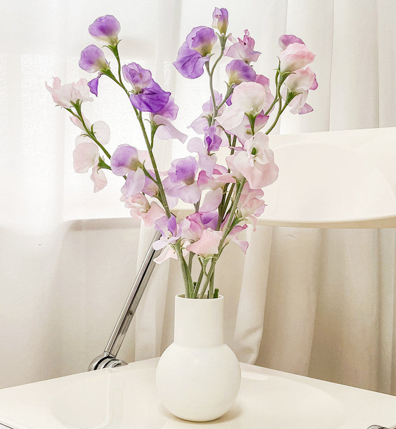 2 Branches Artificial Silk Sweetpea Flowers, Pink, 12 Inch