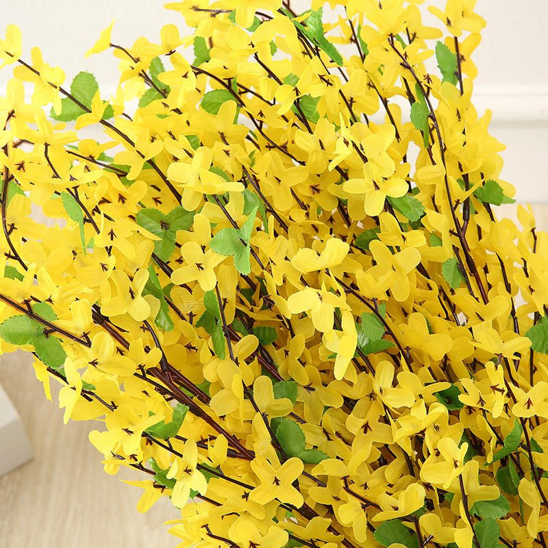 3 Pcs 25.5 Inch Faux Forsythia Blossom Stems Artificial Spring Flowers