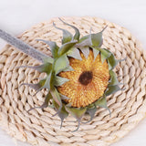 Faux Sunflower Buds Bouquet - 24.41 Inch Realistic Silk Flowers for Wedding, Table Decor & Wholesale