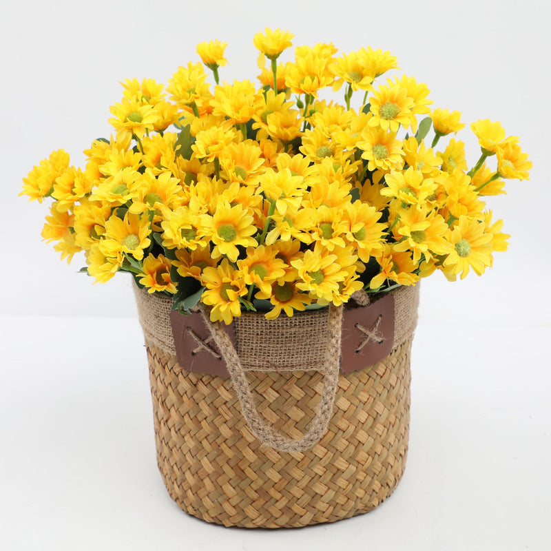 Artificial Daisy Flower Bush Bouquet 10 Pcs UV Resistant Fall Decor for Indoor Garden Window