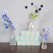 Faux Flower Stems 12 Inch White and Violet Artificial Silk Flowers 10 Pcs for Glass Arrangement