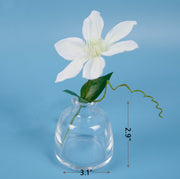 Faux Flower Stems 12 Inch White and Violet Artificial Silk Flowers 10 Pcs for Glass Arrangement