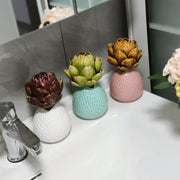 6 Inch Faux Artichoke Floral Arrangement with Vase – Artificial Flower Decor, Bulk Set