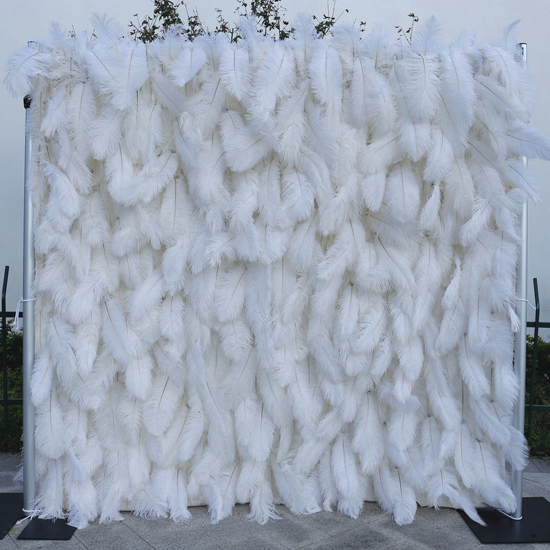 5D Feather Artificial Flower Wall Arrangement for Event Panels, Bulk Quantity