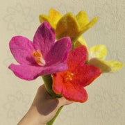 10 Pcs Artificial Felt Lily Flowers with Stems Bulk Wholesale Nepal Craft Decor