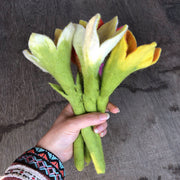 10 Pcs Artificial Felt Lily Flowers with Stems Bulk Wholesale Nepal Craft Decor