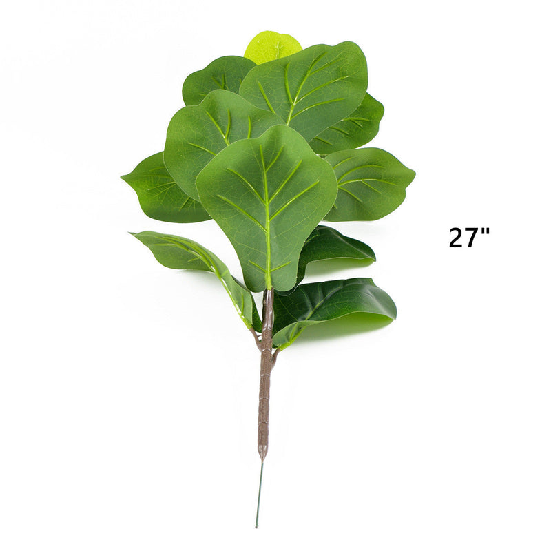 Artificial Fiddle Leaf Fig Tree Stems 10 Pcs 12 Inch Faux Greenery Leaves Bulk