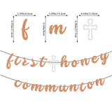 First Communion & Baptism Banner - 2 Sets Glitter Letter Garland for Baby Shower & Religious Celebrations