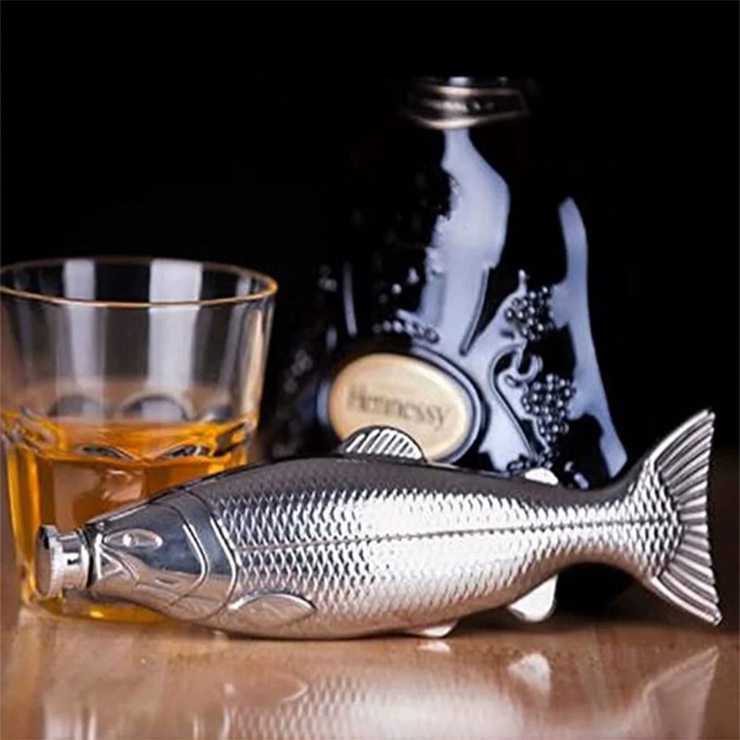 Fish-Shaped 304 Stainless Steel Flask - 5oz Portable Liquor Flask for Camping, Outdoor & Daily Use
