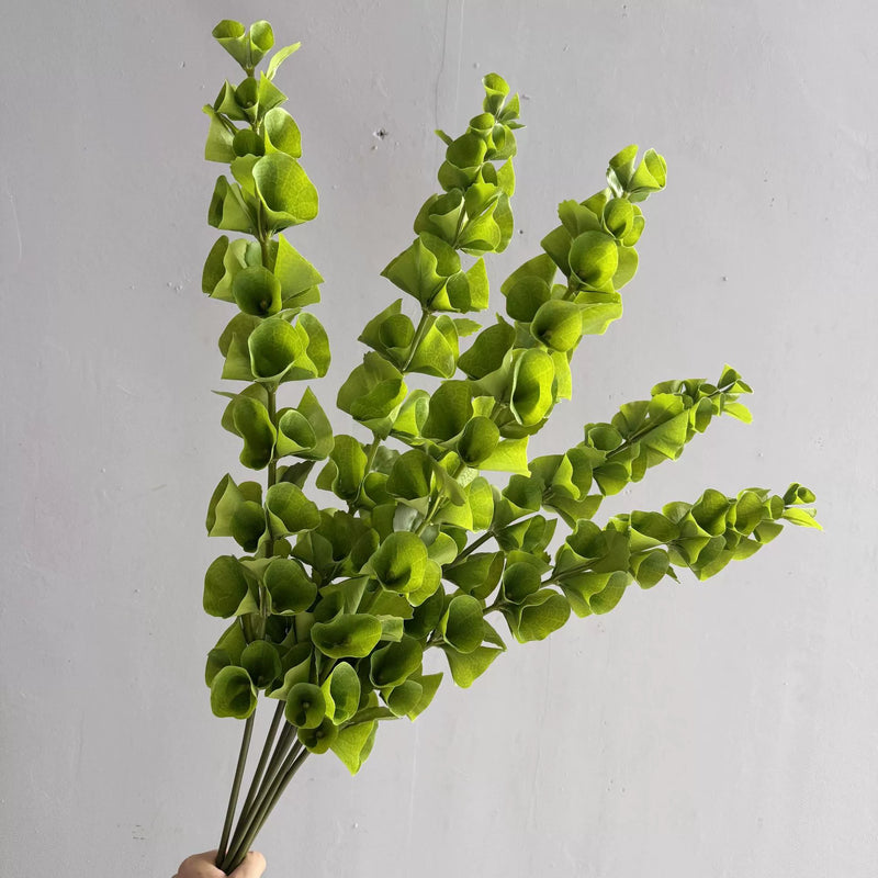 Floral Greenery Stems, Artificial Shell Leaf Eucalyptus, 40" Tall