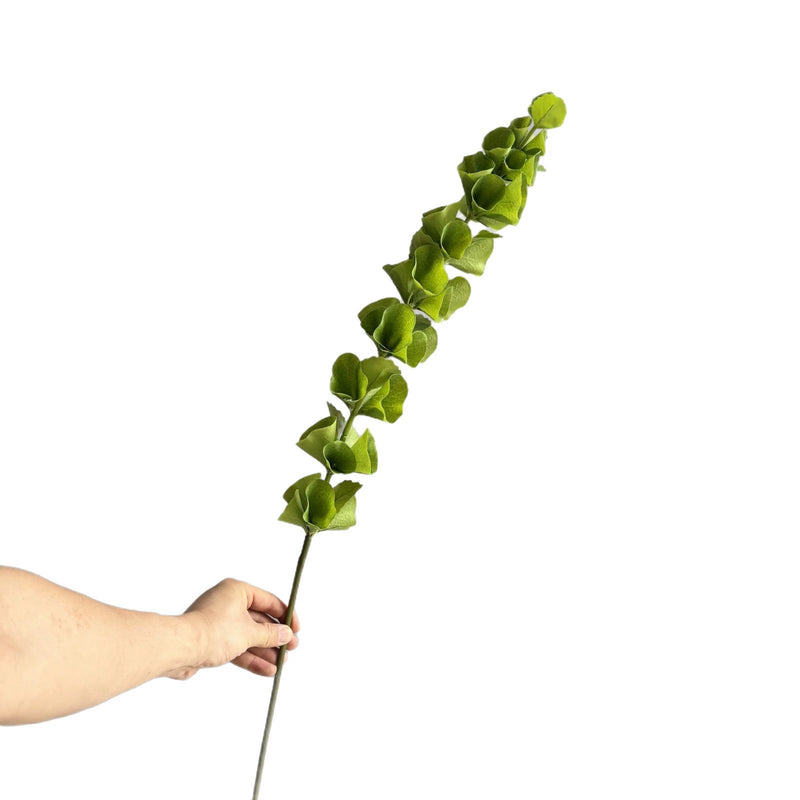 Floral Greenery Stems, Artificial Shell Leaf Eucalyptus, 40" Tall