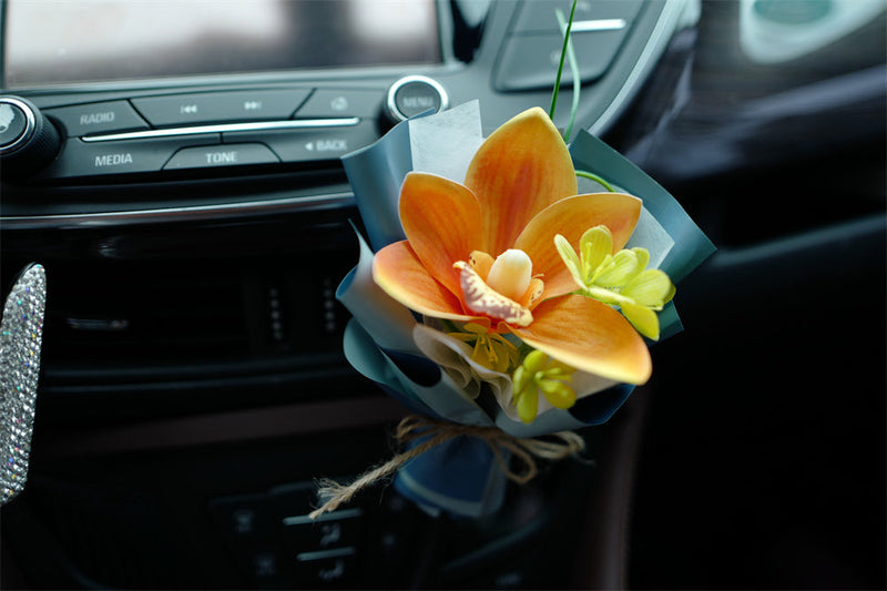 Artificial Flower Bouquet Vent Clip Car Decoration Air Freshener Accessory