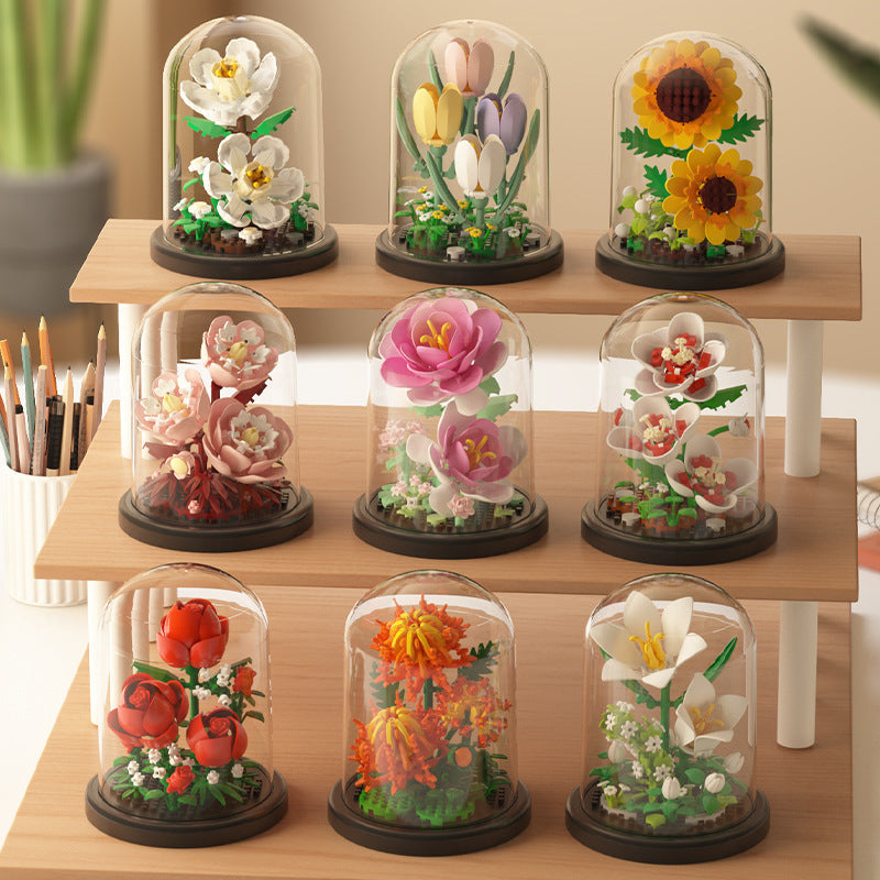 Artificial Flower Bouquet Building Set 50 Pcs Bulk Floral Stems for DIY Arrangements