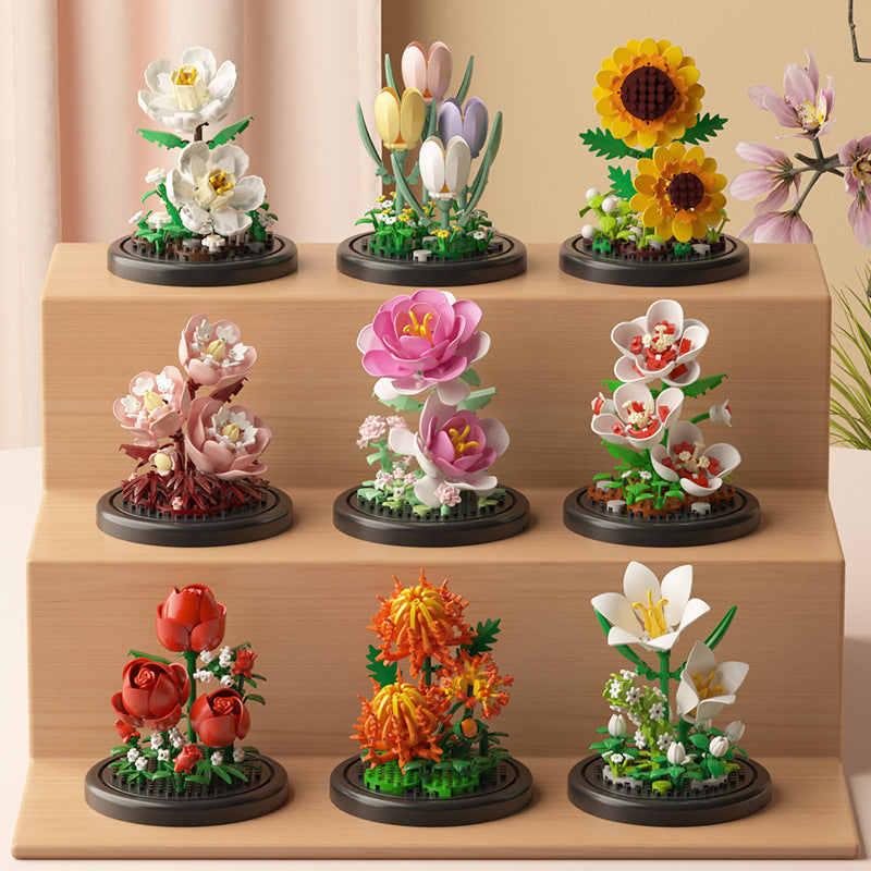 Artificial Flower Bouquet Building Set 50 Pcs Bulk Floral Stems for DIY Arrangements