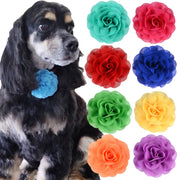 40 Pcs Artificial Silk Flower Pet Bow Ties Collar Decorations for Wedding Costume