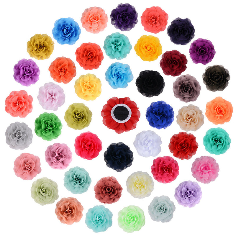 40 Pcs Artificial Silk Flower Pet Bow Ties Collar Decorations for Wedding Costume