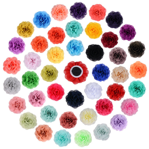 40 Pcs Artificial Silk Flower Pet Bow Ties Collar Decorations for Wedding Costume